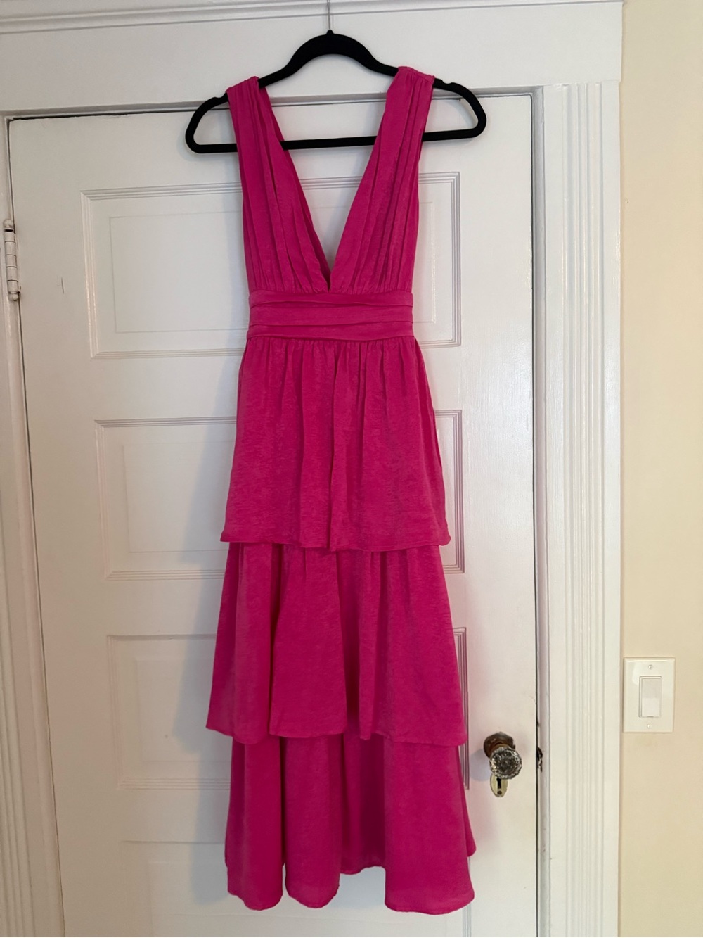 Lulu's Pink V-Neck Maxi Dress